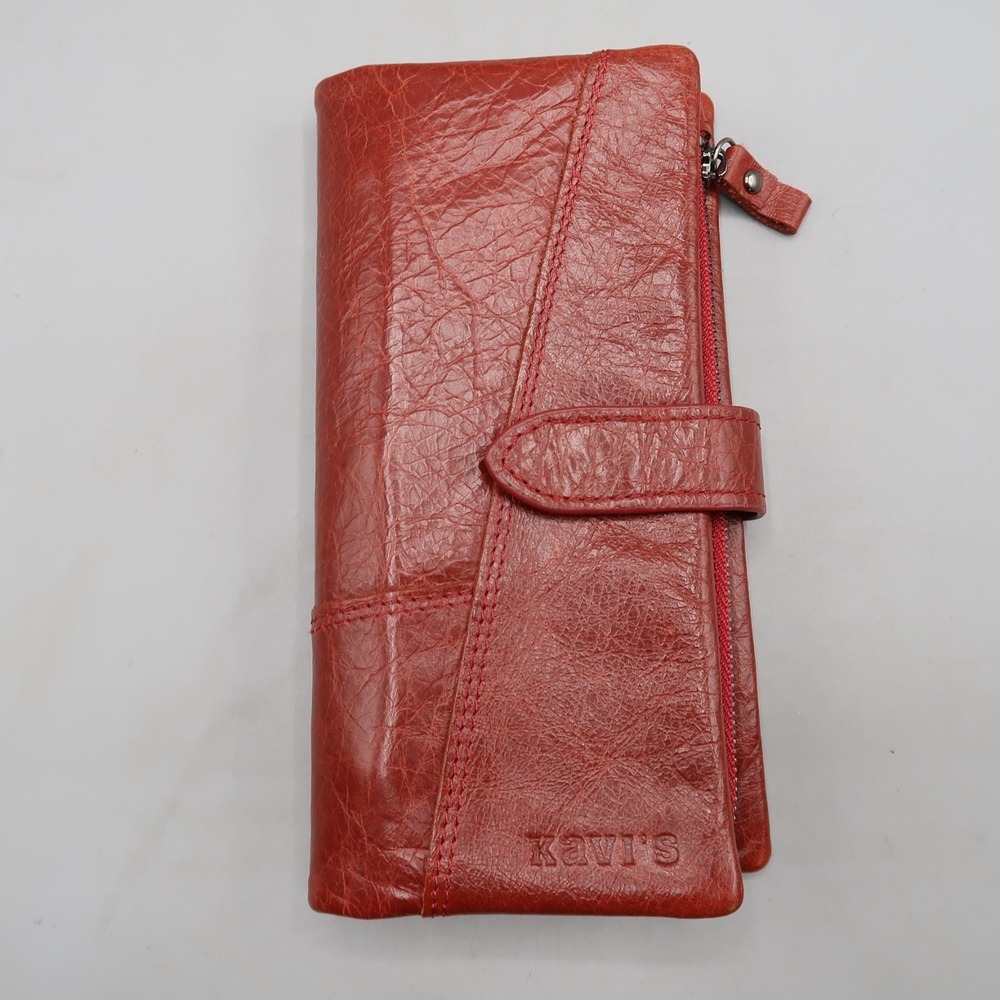 Soft Red All Soft Red Leather Burgundy Clutch Organizer Wallet